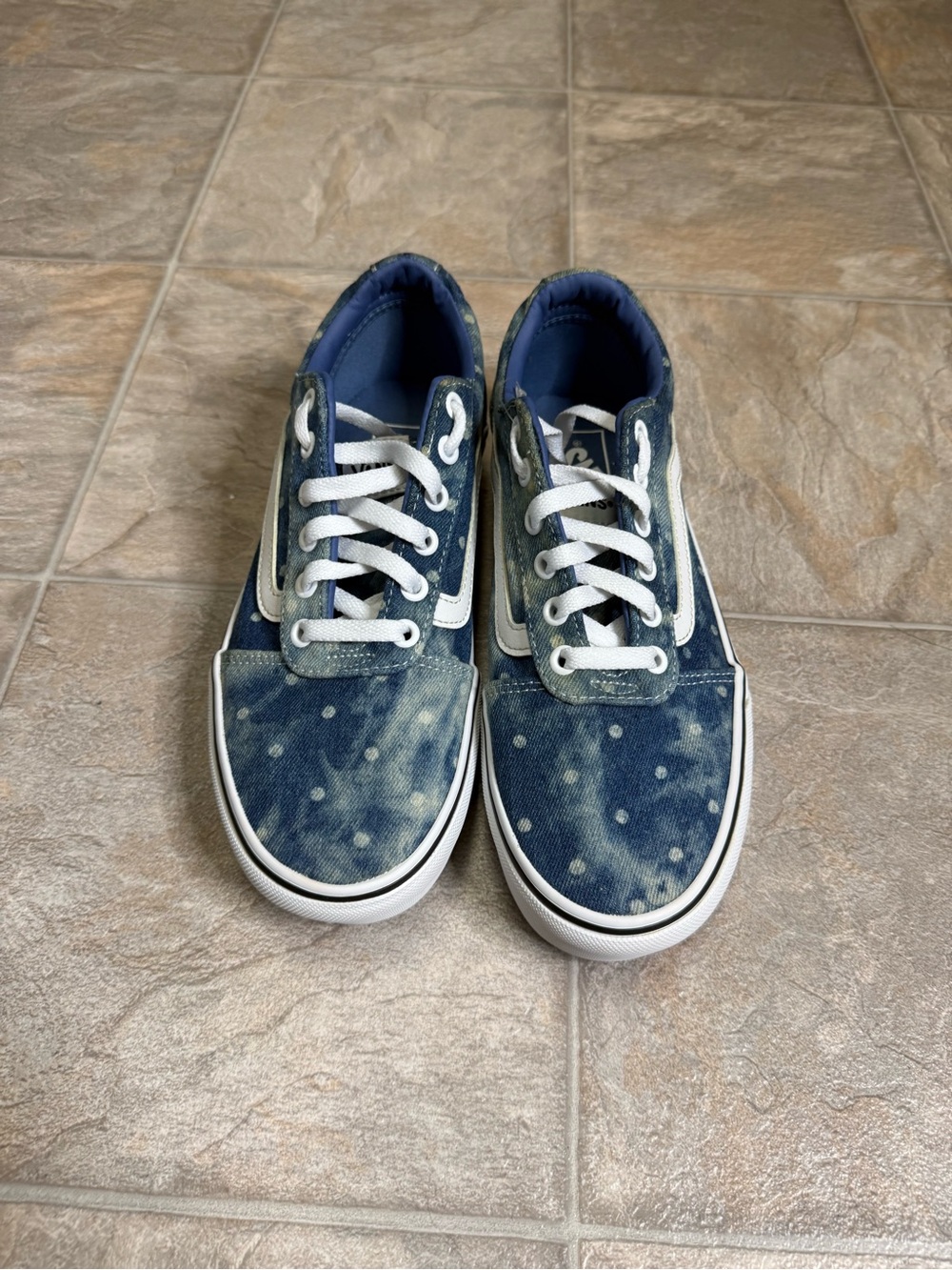 Vans Ward Platform Denim Polka Dot Women’s Shoe Size 8 Blue 721356 Preowned